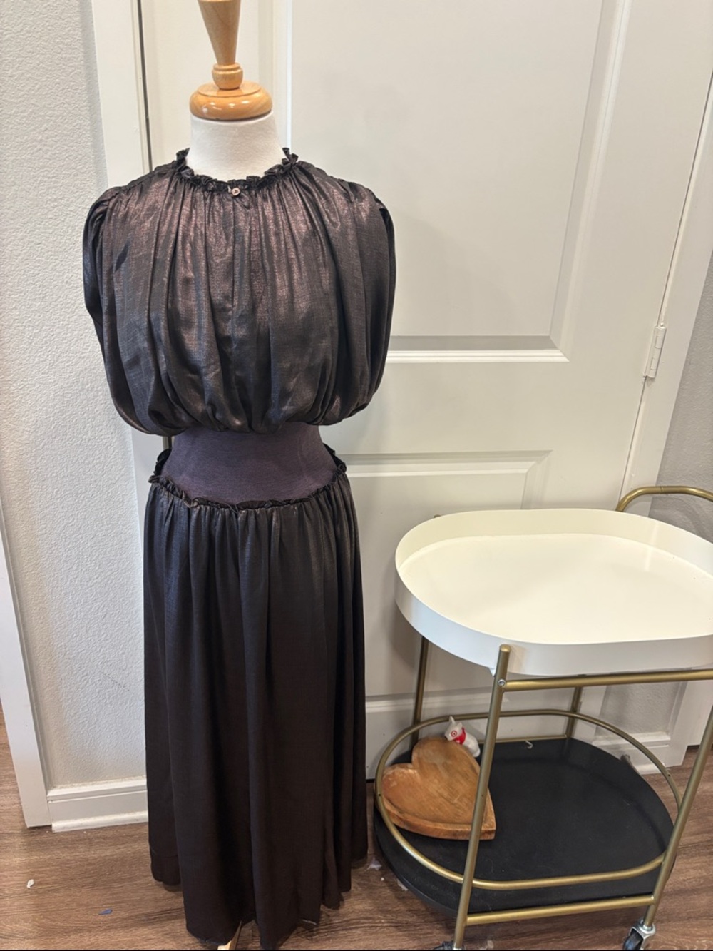 NWOT Current Air Los Angeles Shimmery Plum Maxi Dress
